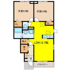 パークヴェルデアＢの物件間取画像